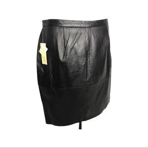 Excelled NWT BLACK Leather Pencil Skirt Size 16